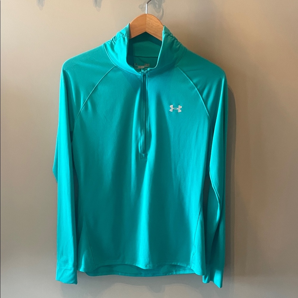 Under Armour Teal color Quarter-Zip Top Size Large - Picture 4 of 8